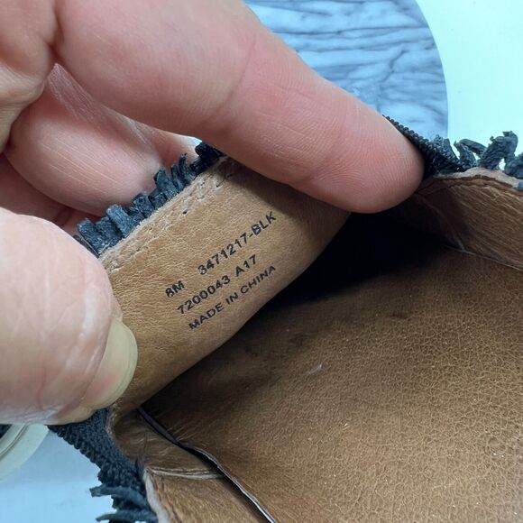 Frye Ivy Weave Sneakers Womens 8 Black Leather Slip On Casual Laceless Shoes - Picture 9 of 11